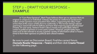 ENG 102 - Reader Response Tutorial