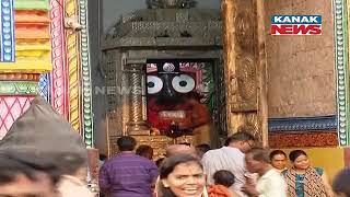 Huge Crowd Of Devotees Throng Puri Srimandir To Witness Gaja Uddharana Besha Of Holy Trinity