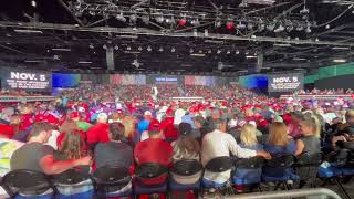 Crowd gathered to hear Trump speak