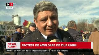 PROTEST DE AMPLOARE DE ZIUA UNIRII_Știri B1TV_25 ian. 2025