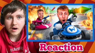 reacting to SIDEMEN MARIO KART BUT WITH WEAPONS