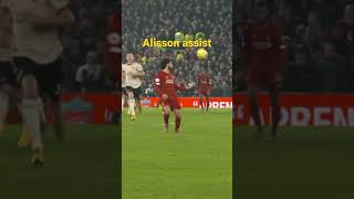 Alisson assist to mo salah#shorts #salah #alisson #football #liverpool #city #united