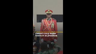Gabon’s coup leader sworn in as interim president | AJ #shorts