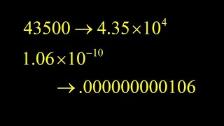 Scientific notation review: converting between sci notation and standard form.