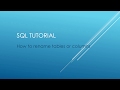 SQL Tutorial - How to rename tables or columns