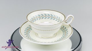 【アンティークエンジェル】ウェッジウッド(Wedgwood) ウッドストック ティーカップ\u0026ソーサー(ピオニー)