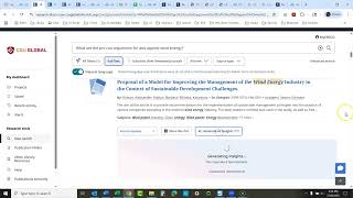 Generate AI Insights summary feature in EBSCO