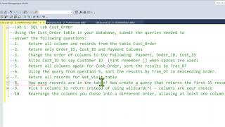 Database Development and Design Week 2, Lab 1 Walkthrough