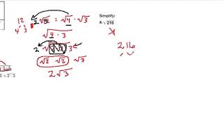 Simplifying Square Roots - Course 3 Math Lesson 74