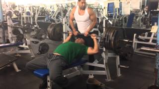 495 bench x3 after 535x2 NO BELT