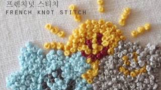 하우스 오브 지원의 프랑스자수-프렌치넛 스티치 french knot stitch