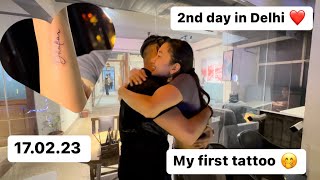 2nd day in Delhi | i surprise my husband with tattoo| met choezin #namchoechannel | #couplegoals