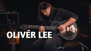 Oliver Lee with the Ortega RRG40CE-DBK-L Resonator Guitar