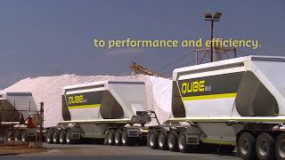 Triple Belly Dumpers hauling salt, Port Hedland (Qube)