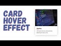 Design Animated Card Hover Effect Using HTML and CSS