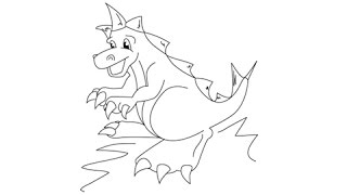 How to draw Dinosaurs - Easy step-by-step drawing lessons for kids