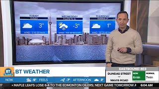 Increasing cloud on Tuesday with a high of 3 C