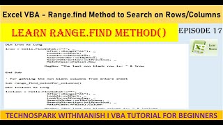 To Search Last Row, Column, or Cell in Excel VBA with the Range.Find Method (Part 2 of 3)