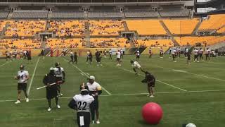 Sights and Sounds from Steelers Training Camp: WRs Warm Up, Combo Routes