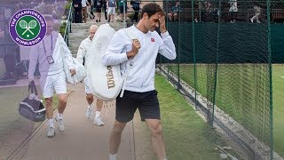 Roger Federer and Novak Djokovic arrive for Wimbledon 2019 final