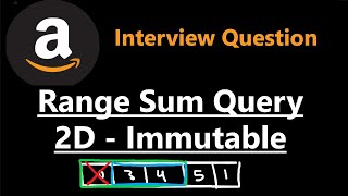 Range Sum Query 2D - Immutable - Leetcode 304 - Python