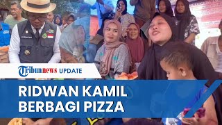 Ridwan Kamil Bagi Pizza dan Melawak di Tenda Pengungsian Korban Gempa Cianjur: I Love You Kang Emil