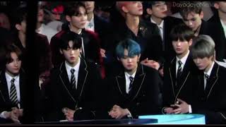 [엑스원] 엑스원의 환호성 듣고 놀라는 TXT 최연준님과 세븐틴 승관님 (2019 MAMA)