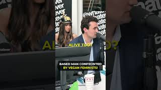 BASED MAN CONFRONTED BY VEGAN FEMINISTS! 👩🏻‍🦰🥕 @whatever #shorts