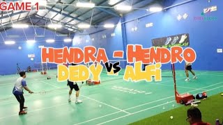 Badminton Match[Hendra-Hendro vs Dedi-Alfi] Mabar Badminton|Teknik Badminton|Smash|Netting|Dropshoot