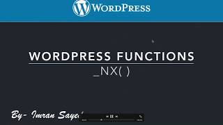WordPress function _nx function