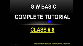 how to run gw basic program.full tutorial by cs by sam .class no. 8. stop statement, END, Cont, REM