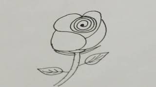 How to draw beautiful Rose from letter ''S" by draw simply |Как Легко Нарисовать РОЗУ из буквы «S»