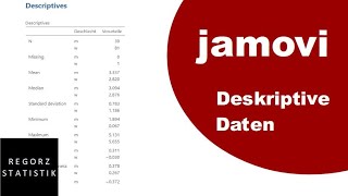 jamovi Tutorial (German): Descriptive Data