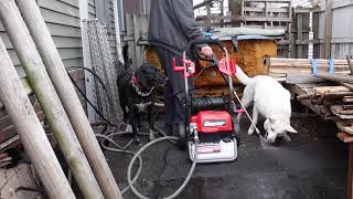 Bauer 2000-PSI pressure washer unboxing, assembly, and first impressions.