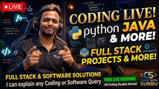 LIVE: Coding Python, Java & Full-Stack Projects! (Ask Me Anything & Doubts Solved) #live#livestream