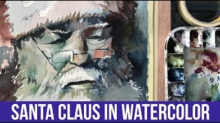 Painting Santa Claus in Watercolor | Time Lapse