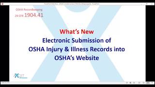 OSHA Recordkeeping 101 Webinar