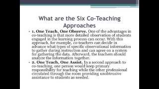 Six Co Teaching Approaches and Differentiation