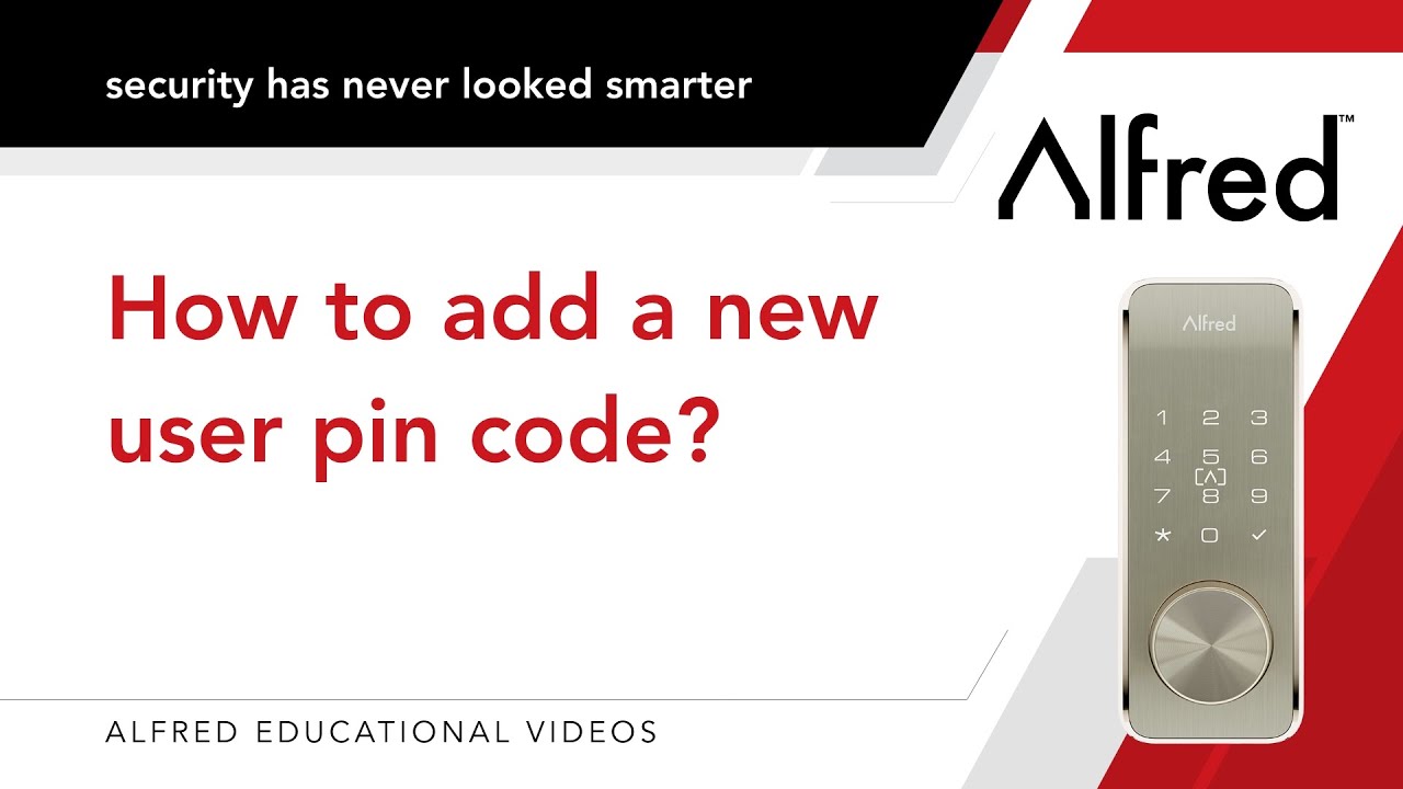 How To Add A New User Pin Code Youtube