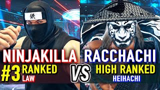 T8 🔥 NINJAKILLA (#3 Ranked Law) vs RACCHACHI (High Ranked Heihachi) 🔥 Tekken 8 High Level Gameplay