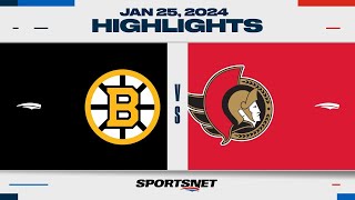 NHL Highlights | Bruins vs. Senators - January 25, 2024