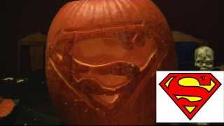 Pumpkin Carving Superman Time Lapse
