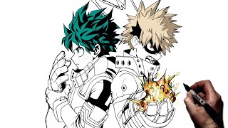 How To Draw Deku and Bakugo | Step By Step | My Hero Academia