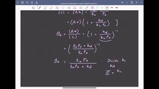 Lecture 24 Adsorption on Ideal Catalytic Surfaces