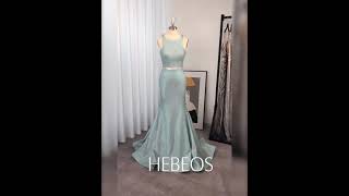 HEBEOS-Trumpet/Mermaid Ruffles Scoop Sleeveless Sweep/Brush Train Dresses