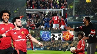 👏Serious Draw🔥Man united vs Everton(2-2) Full Highlights😱Bruno Free kick, Ugarte hit goals #mufcnews