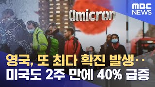 영국, 또 최다 확진 발생‥미국도 2주 만에 40% 급증 (2021.12.17/뉴스투데이/MBC)