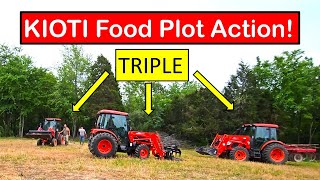 KIOTI NX5510-RX7320 and CK2610 action! Building Southern Illinois Food plots!