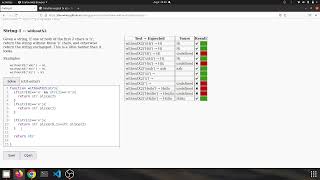 String 1 withoutX2 Javascript solution