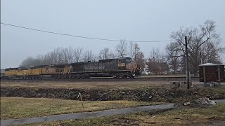 UP 6318 (UP patched Southern Pacific AC44CW) leads MASPR through Livingston, IL 02/15/25